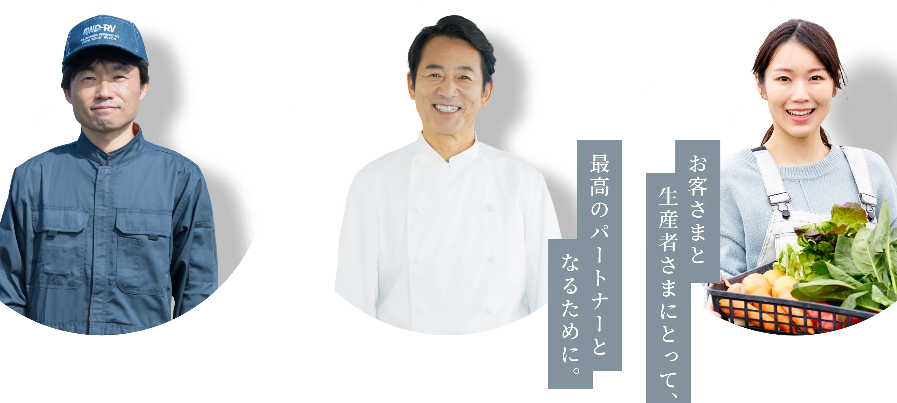 お客様と生産者様にとって、最高のパートナーとなるために。